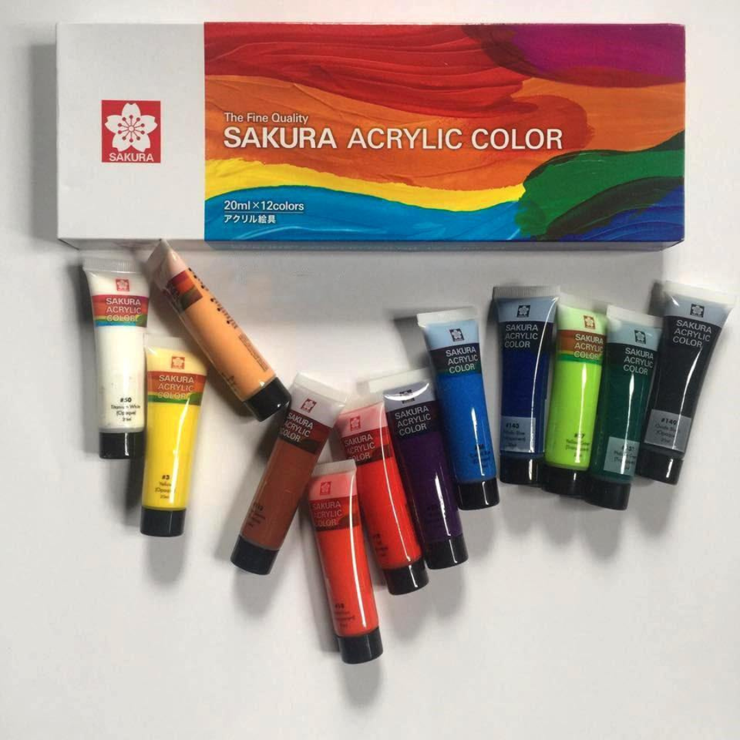 Sakura Acrylic Color Set of 12 Colors